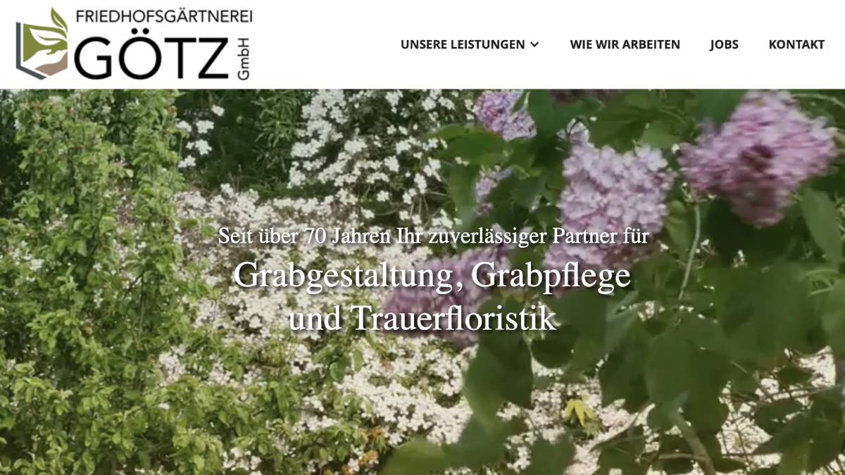 Website Friedhofsgärtnerei Götz